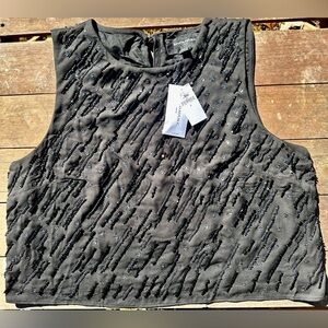 NWT Banana Republic Black Beaded Crop Top